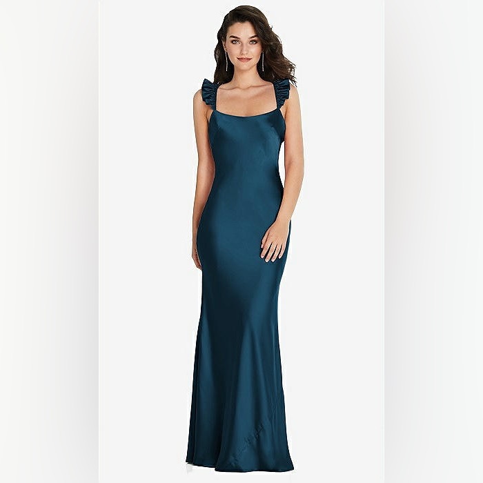 Social Bridesmaids Sleeveless Charmeuse Trumpet Gown